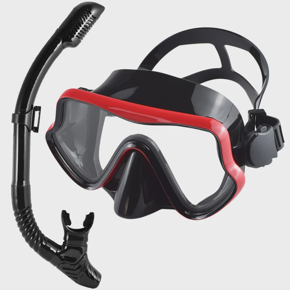 Professionele Duikbril en Snorkel Set voor Volwassenen - Panoramisch Zicht & Duurzaam Gehard Glas