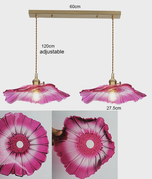 Vintage Bloemen Glazen Hanglamp - Sfeervolle Decoratie voor Woonkamer & Slaapkamer