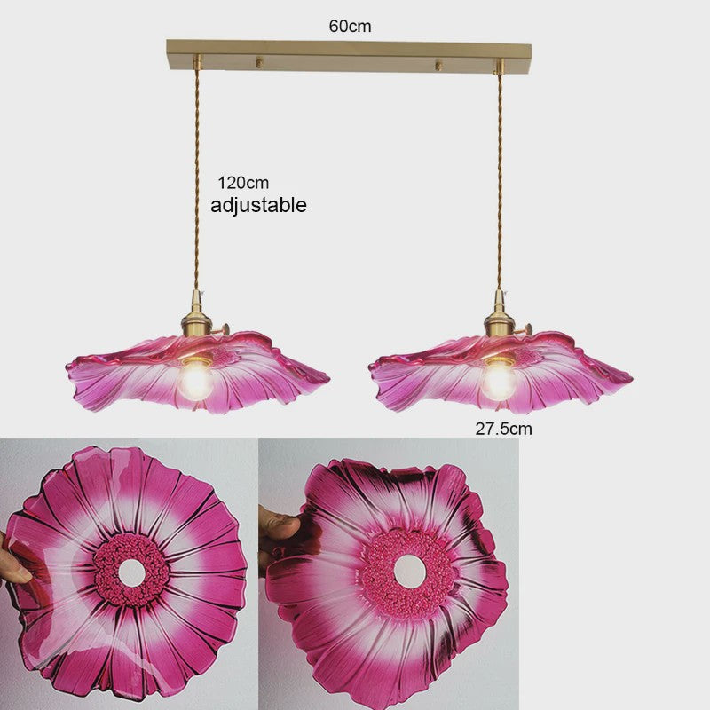 Vintage Bloemen Glazen Hanglamp - Sfeervolle Decoratie voor Woonkamer & Slaapkamer