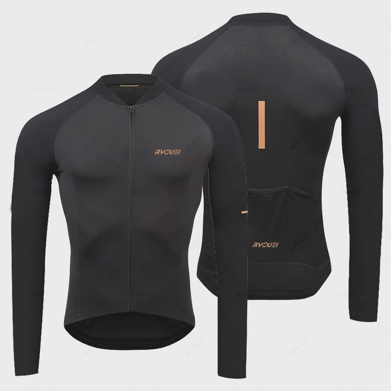 Heren Fietsset Lange Mouw Jersey met Bib Pants - Ademend en Comfortabel