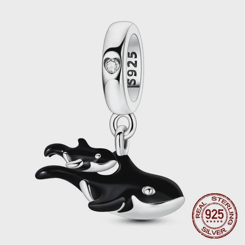 925 Sterling Zilveren Bedel Set: Dolfijn, Zeepaardje & Octopus - Blauw - DIY Armband Sieraden