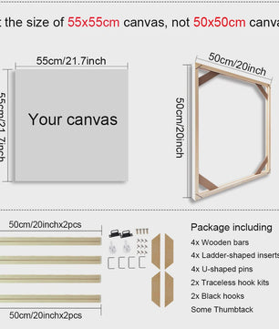 Houten Canvas Frame voor Schilderen & Diamond Painting - Diverse Maten