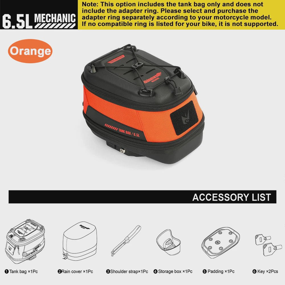 Rhinowalk Waterdichte Magnetische Motor Tanktas met Snelle Ontgrendeling - 6.5L