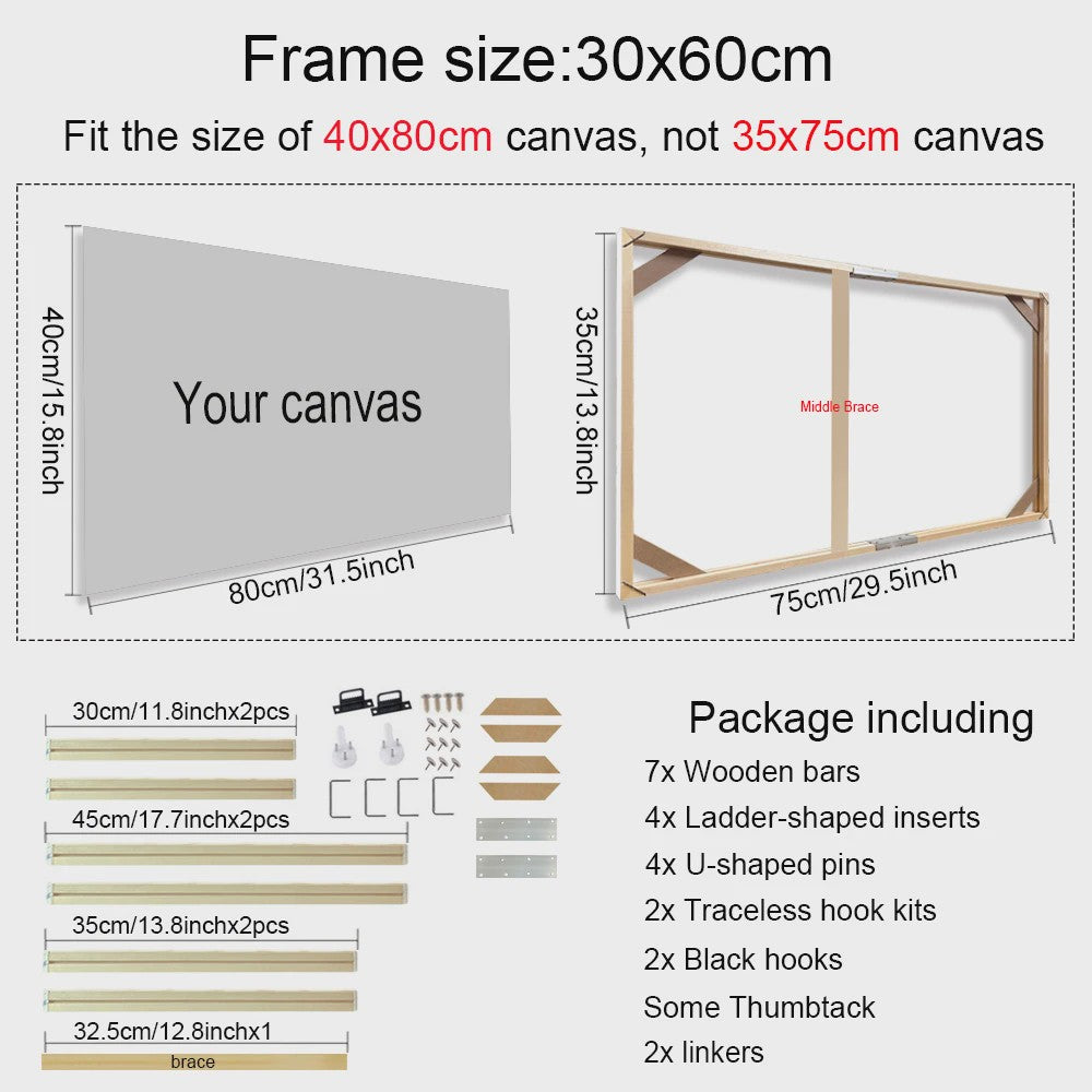 Houten Canvas Frame Sets - Diverse Maten voor Kunst, Foto's & Diamond Painting