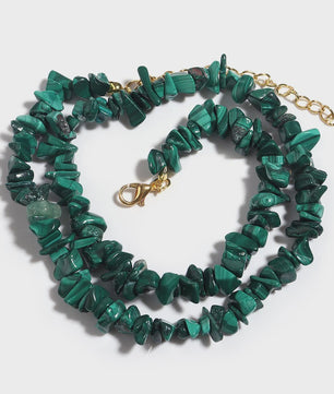 Unieke Natuursteen Choker Ketting - Onregelmatige Kristal & Aquamarijn Chips