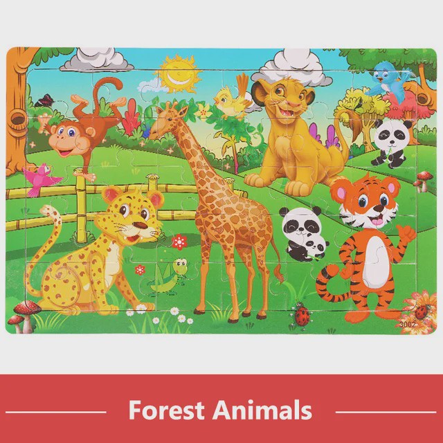 Houten 3D Montessori Puzzel - 30 Delen met Vrolijke Dieren - Educatief Speelgoed voor Kinderen
