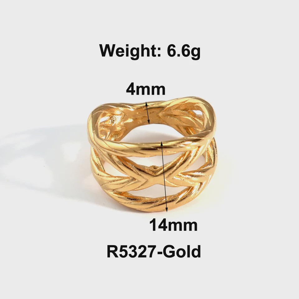 Nieuw Design Geometrische Kralen Ring - Roestvrij Staal Dames Sieraden