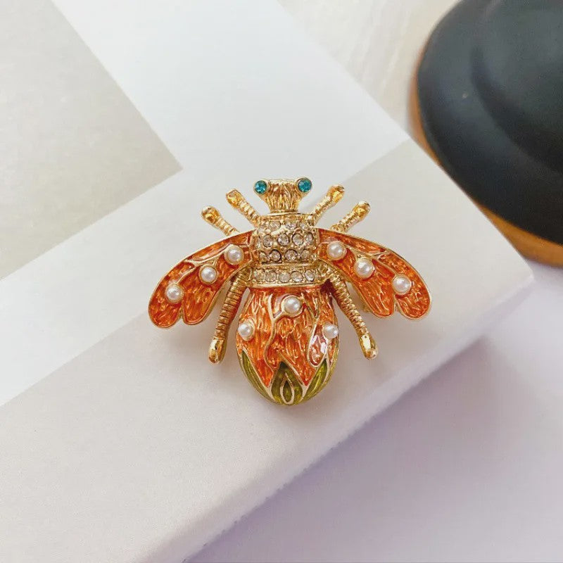 Luxe Bijen Broche met Kristallen - Vintage Baroque Stijl