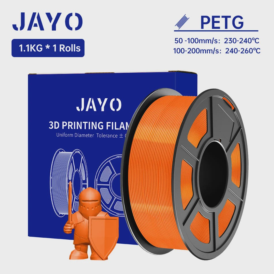 JAYO PETG 3D Printer Filament - 1.75mm Clear, 1.1kg, Hoge Taaiheid, Net Gewikkeld