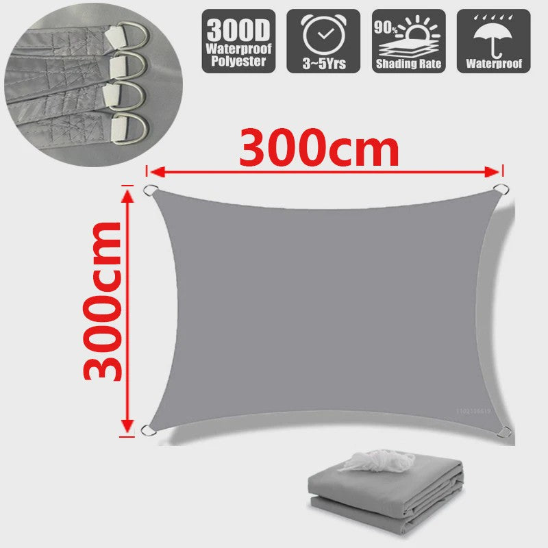 Waterdicht UV-bestendig Schaduwdoek 300D Polyester - Zonwering voor Tuin, Terras & Auto