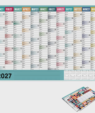 2027 Jaarplanner Kalender - Creatieve Wandkalender & Planner met Stickers