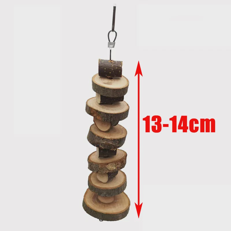 Natuurlijk Houten Speelgoed Set voor Knaagdieren, Konijnen & Hamsters - Kauwspeelgoed met Bel & Bal