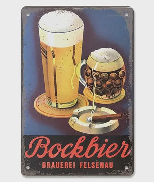 Retro Metal Bier Merk Poster - Decoratie voor Man Cave, Bar & Club