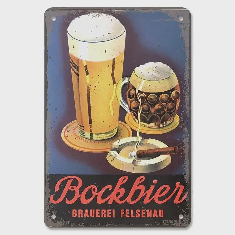Retro Metal Bier Merk Poster - Decoratie voor Man Cave, Bar & Club