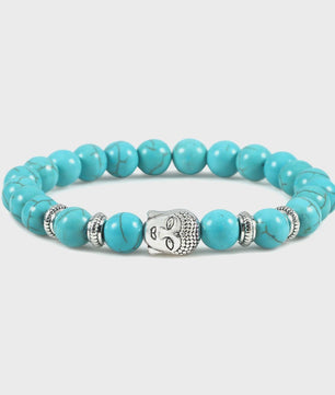 Natuurstenen Buddha Armband met Tijgeroog Kralen - Elastisch & Verstelbaar