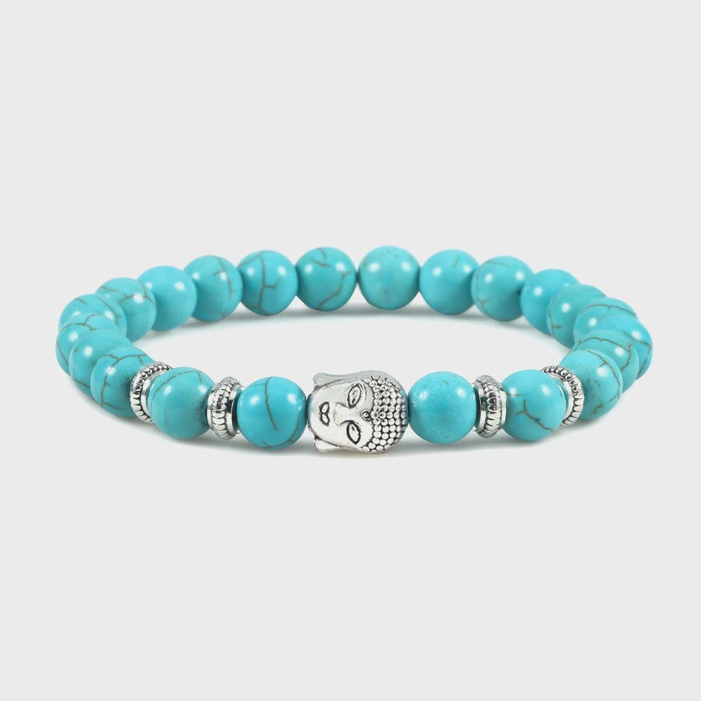 Natuurstenen Buddha Armband met Tijgeroog Kralen - Elastisch & Verstelbaar