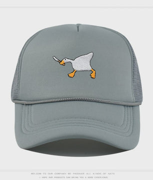 Unieke Geborduurde Baseball Cap met Gans Patroon - Casual Stadsstijl