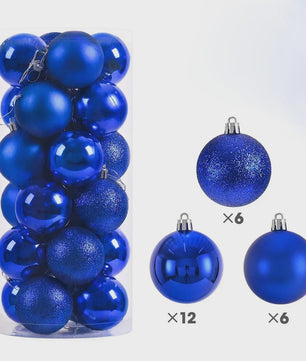 Set van 24 Kerstballen (3/4/6 cm) - Versier je Kerstboom en Feest met Stijl