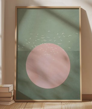 Abstracte Blauwe Wolken Poster - Minimalistische Canvas Muurkunst voor Moderne Woonkamer