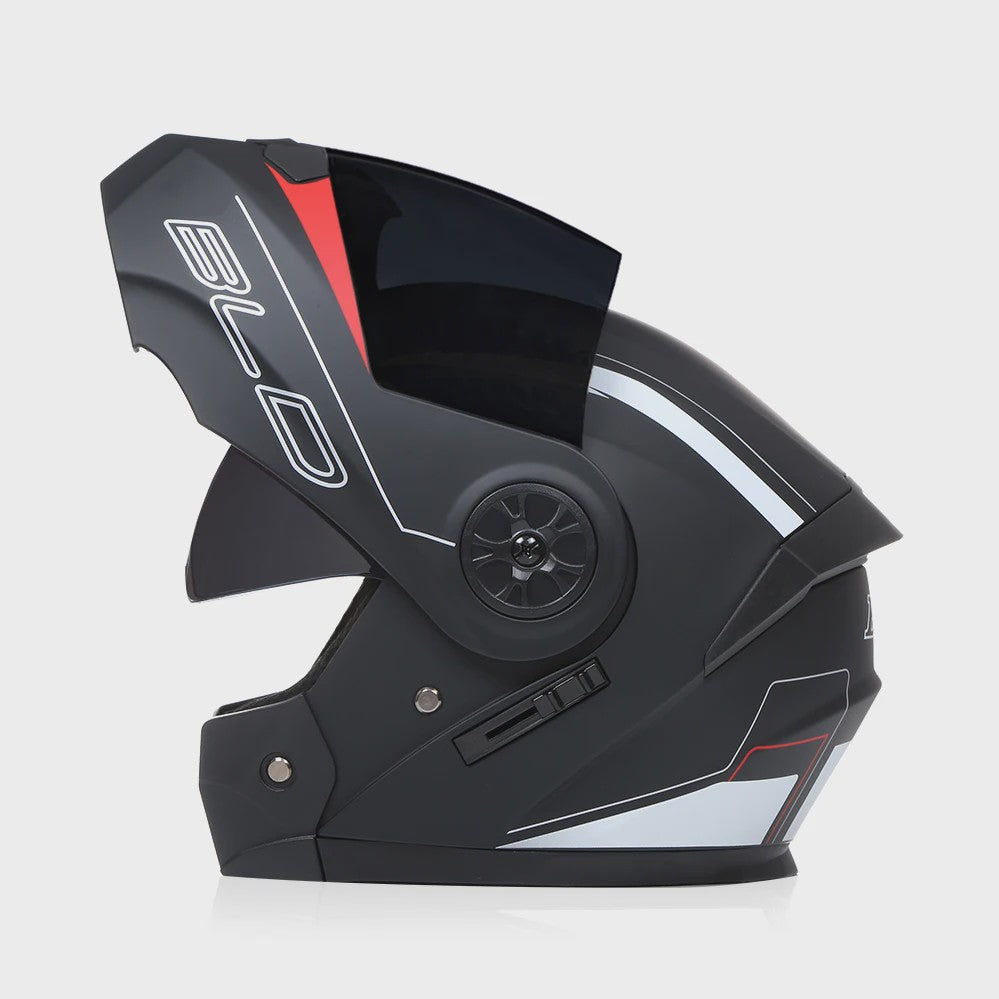 BLD Modulaire Flip-Up Motorhelm met Dubbele Lens - Veiligheid & Comfort voor Motocross