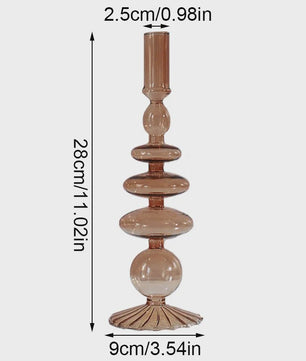 Set van 10 Luxe Glazen Kandelaars - Sfeervolle Decoratie voor Woonkamer, Bruiloft & Feest