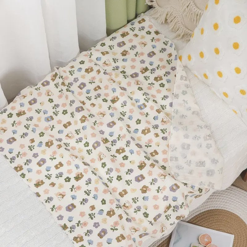 Zachte Muslin Swaddle Deken voor Baby's - Katoen, 80x80cm, met schattige prints
