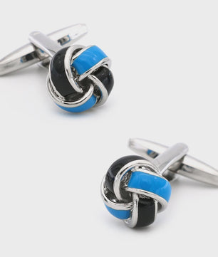 Stijlvolle Knoop Manchetknopen van Messing - Geweven Bal Design voor Heren