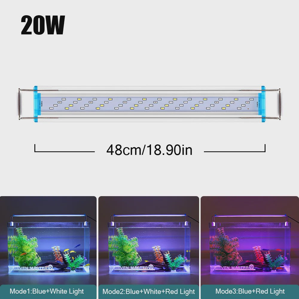 Super Bright LED Aquarium Lamp - Verstelbare Clip-on Verlichting voor Planten & Vissen (18-70cm)