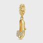 925 Sterling Zilveren Bedel: Gouden Strik met Roze Hart & Kruis met Oog van Horus