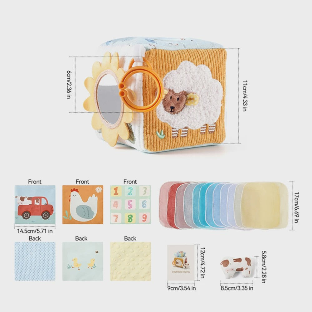 Montessori Stoffen Tissue Box Speelgoed - Educatief Sensorisch Speelgoed voor Baby's met Vinger Oefening