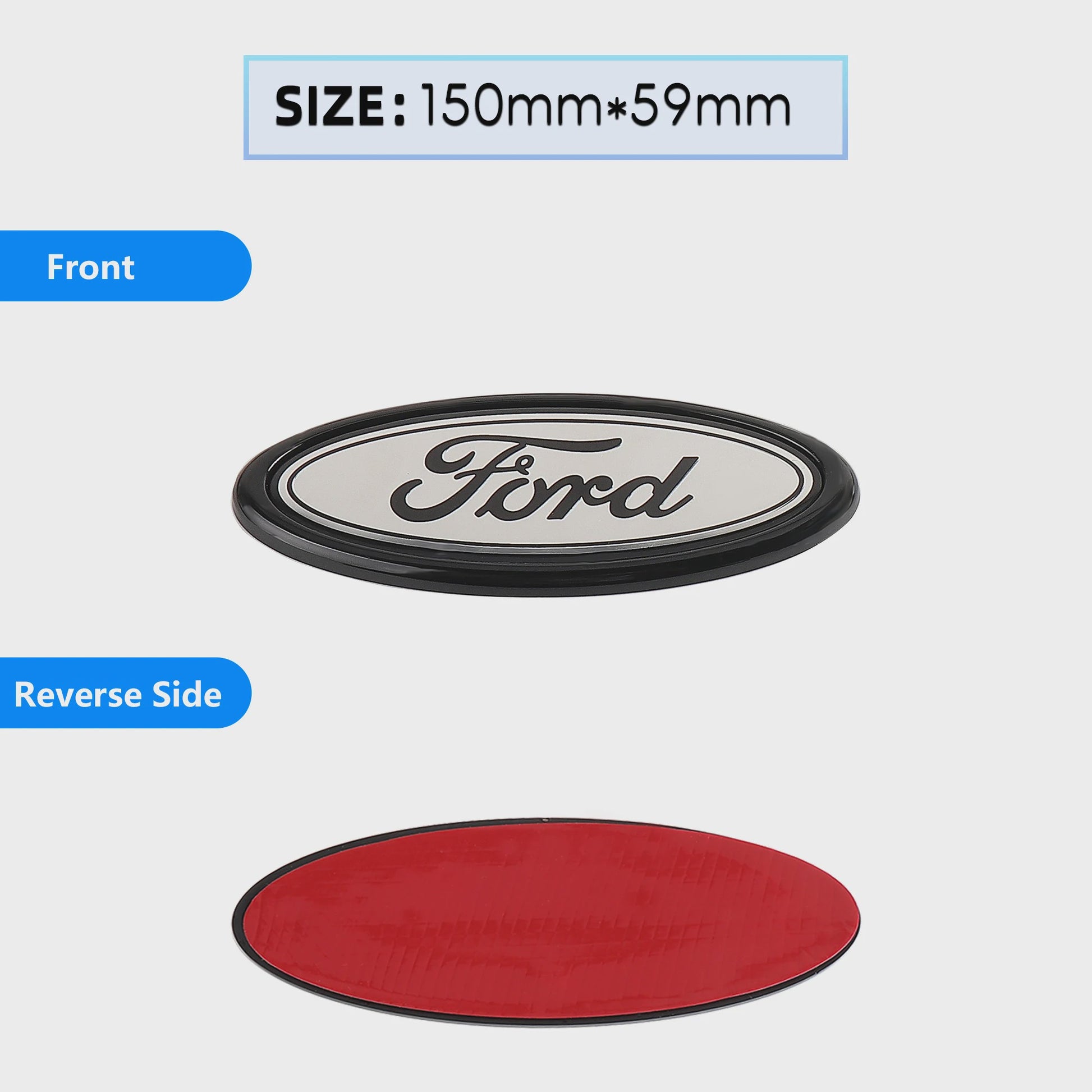 Ford Embleem Stickers - Set van 8 Stuks - Hood, Bonnet & Trunk - Universeel