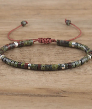 Natuurlijke Blauwe Emperor Steen Kralen Armband - Verstelbaar & Uniek