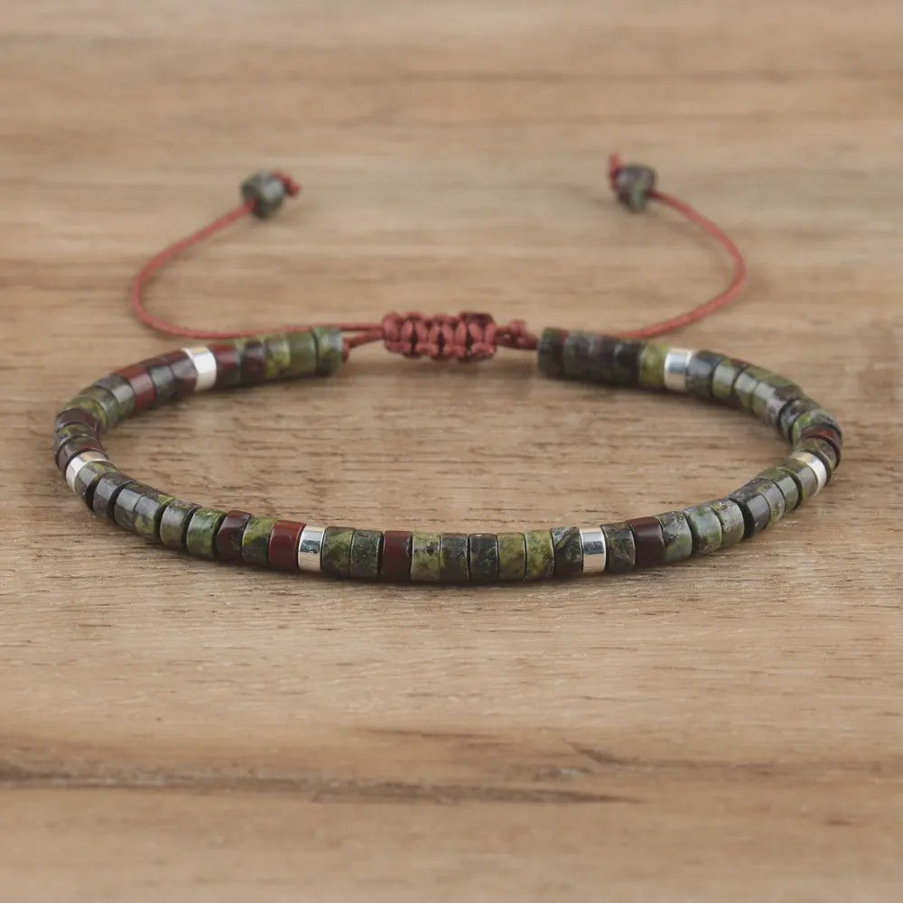 Natuurlijke Blauwe Emperor Steen Kralen Armband - Verstelbaar & Uniek