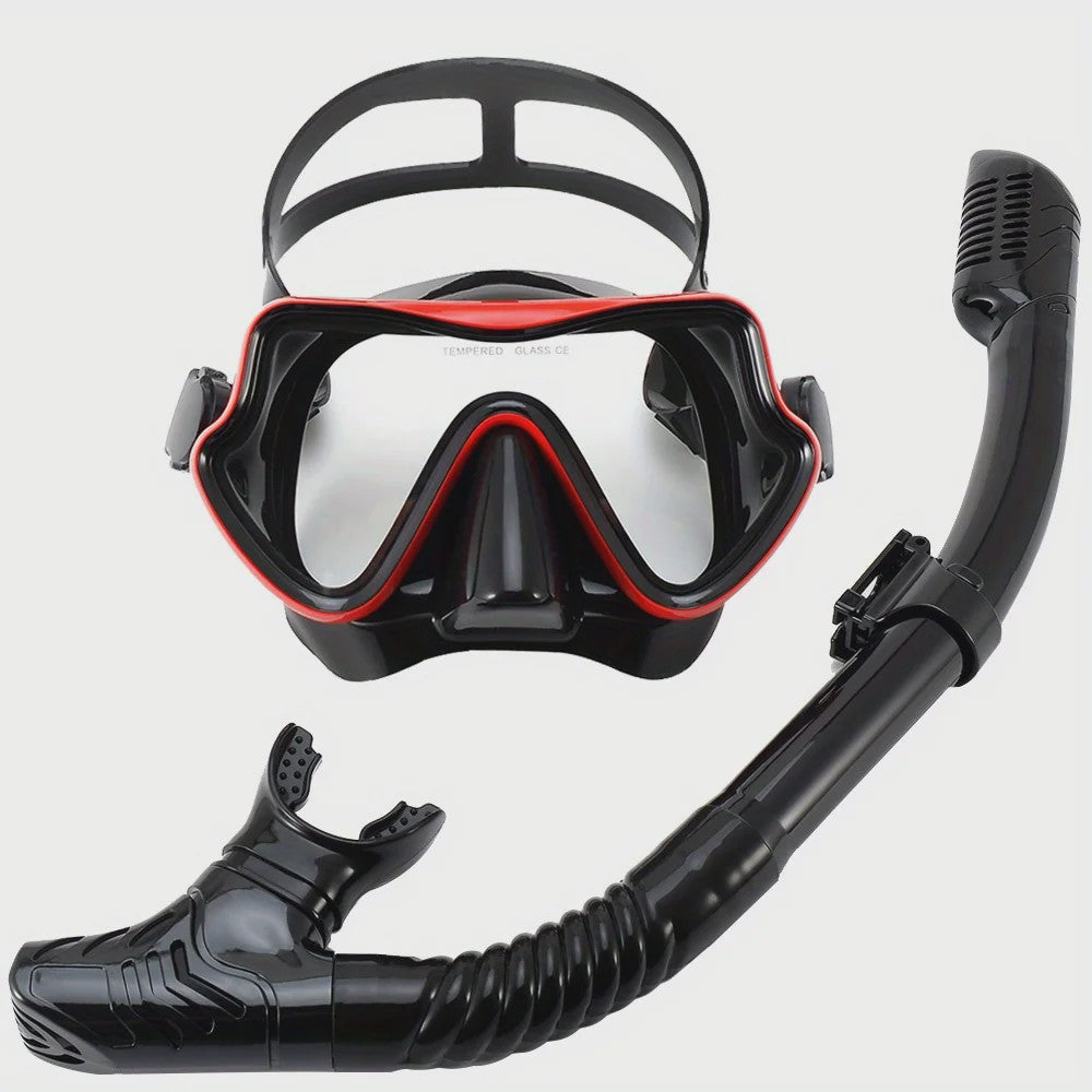 Professionele Duikbril en Snorkel Set voor Volwassenen - Panoramisch Gehard Glas