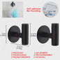 Set Badkamer Accessoires: Handdoekrek, Toiletrolhouder, Haak & Ring - Zwart