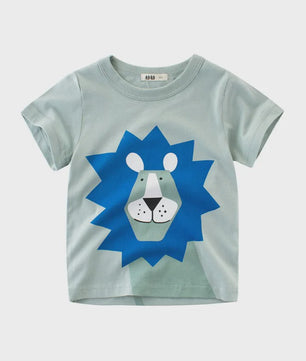 Zomer T-shirts Jongens 2-8 Jaar - Katoen, Korte Mouw met Leuke Prints