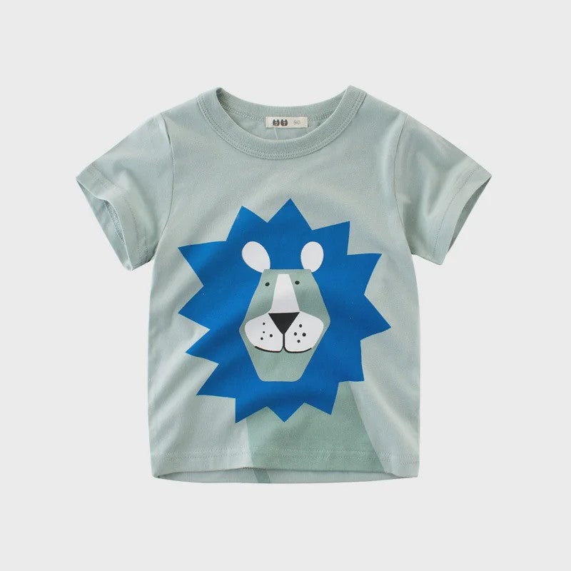 Zomer T-shirts Jongens 2-8 Jaar - Katoen, Korte Mouw met Leuke Prints