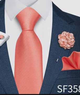 Luxe Heren Set: Paarse Paisley Stropdas, Manchetknopen, Pochet & Boutonnière - 8cm Breed