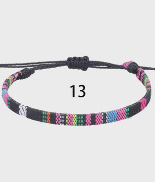 Handgemaakte Boho Anklet Armband - Geweven Stof, Verstelbaar, Beach & Ethnic Stijl