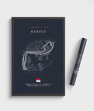 F1 Circuit Poster: Monaco Imola Track Art - Stijlvolle Motorsport Wall Art