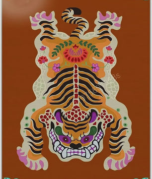 Bohemian Tibetaanse Tijger Vloerkleed - Antislip Decoratief Kleed voor Woonkamer & Slaapkamer