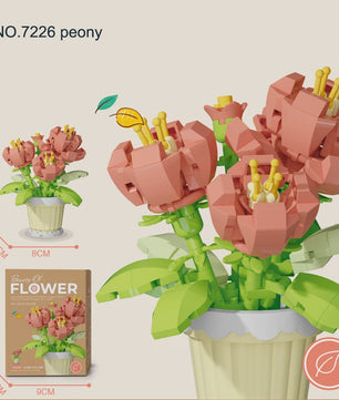 Bouwstenen Bloemen in Pot - Creatieve Mini Bloemenboeketten Bouwpakketten