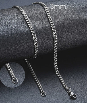 Klassieke Cuban Chain Ketting Heren Dames - Roestvrij Staal (3-11mm)