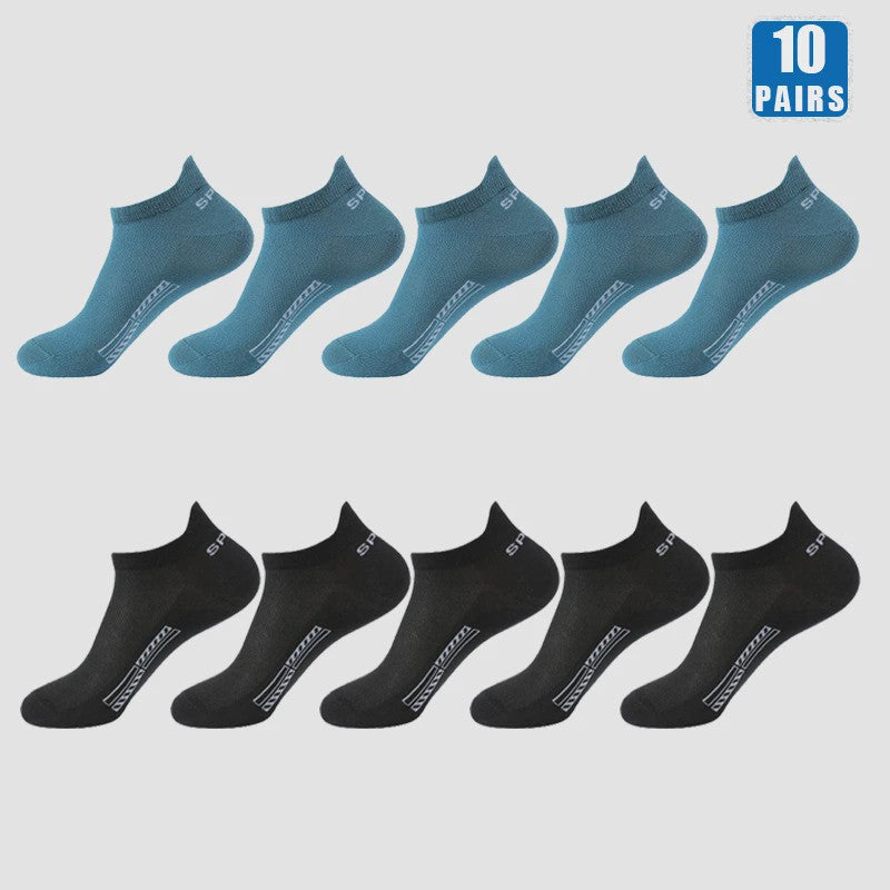 5/10 Paar Katoenen Sneakersokken Heren & Dames - Ademend Mesh & Comfortabel