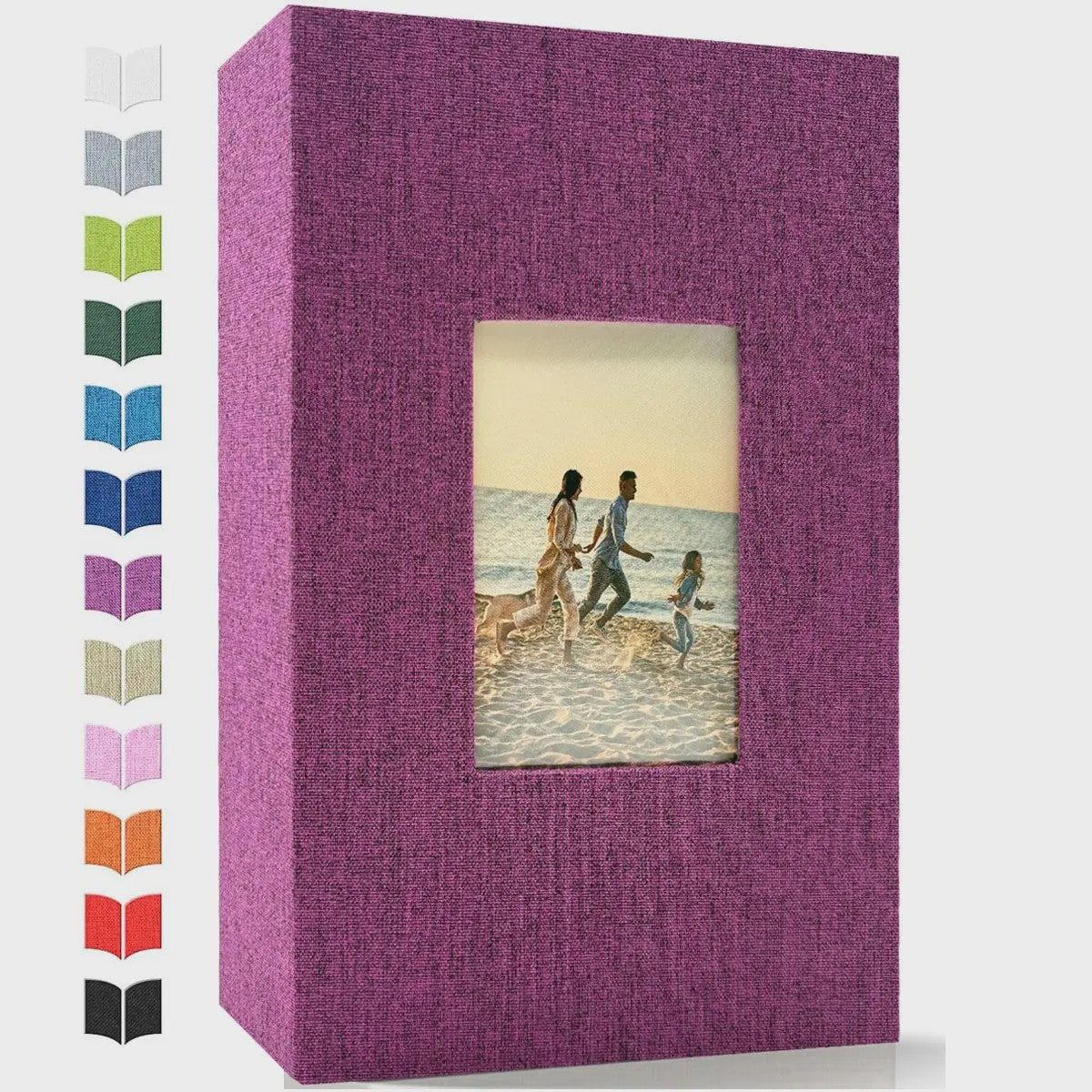 Linnen Fotoalbum voor 600 Foto's 4x6 inch met Venster & Horizontale/Verticale Insteekvakken