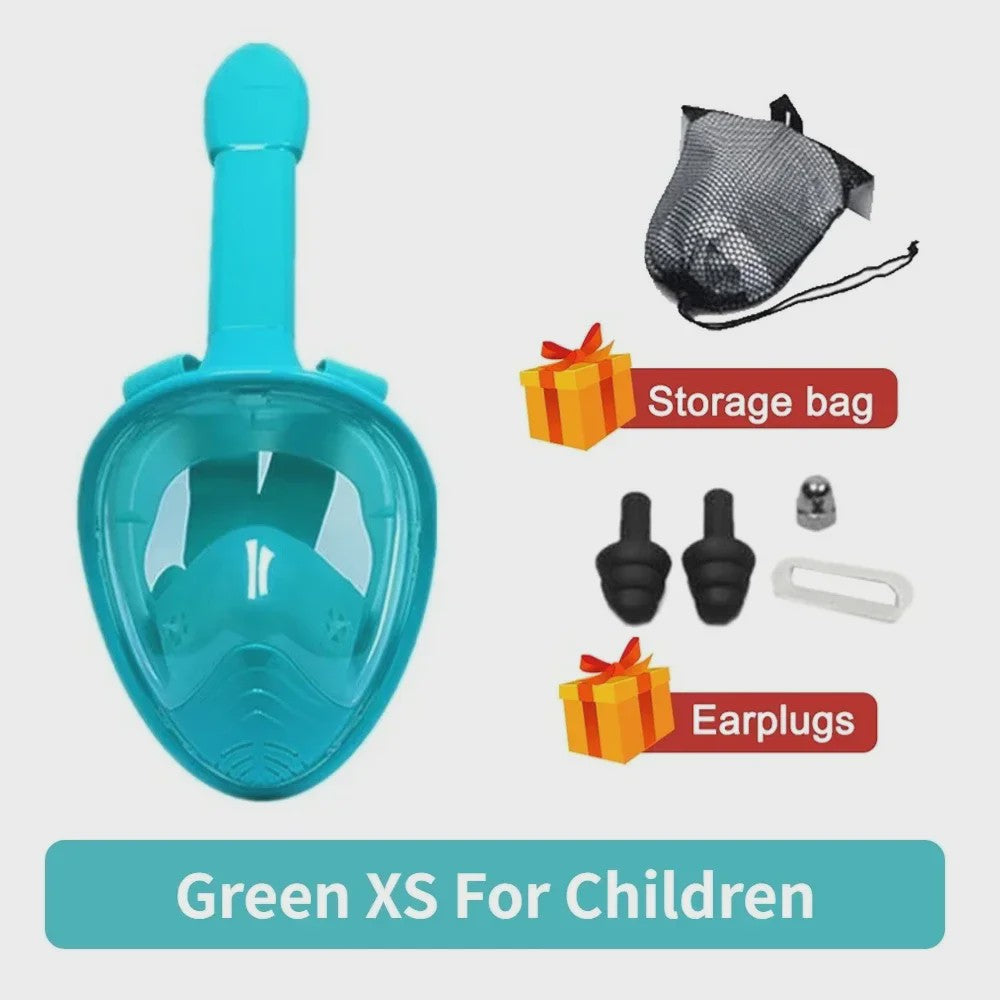 Volledig Gelaat Snorkelmasker met 180° Panoramisch Zicht & Anti-Fog
