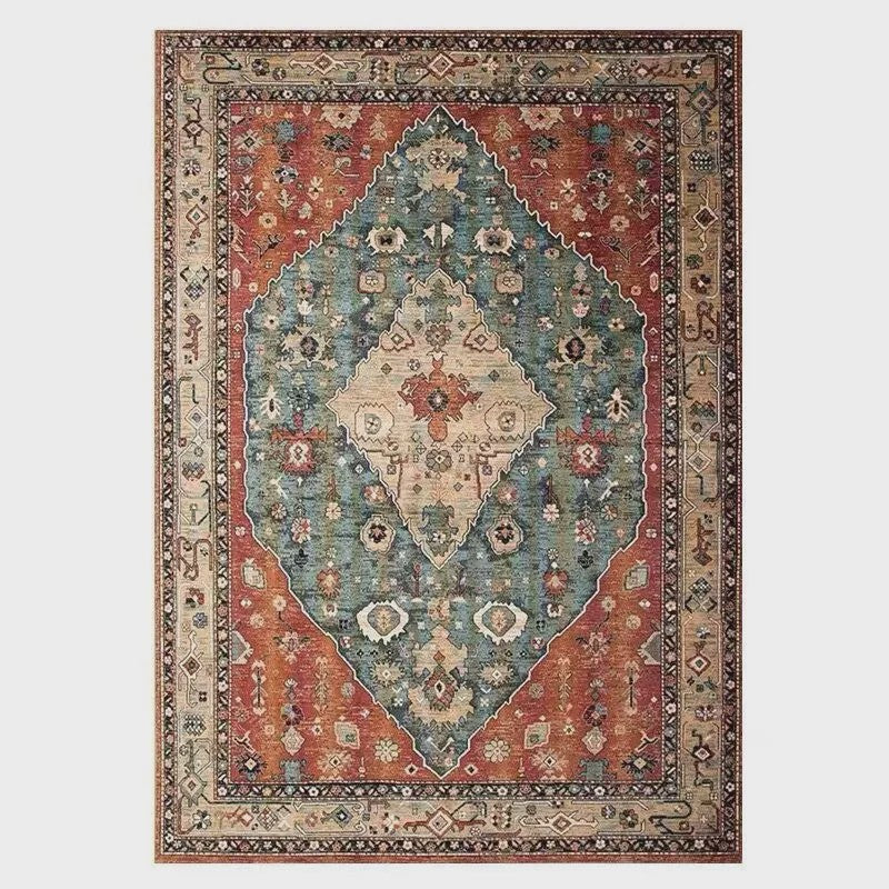 Wasbaar & Opvouwbaar Perzisch Retro Vloerkleed | Zacht Imitatie Kasjmier voor Woonkamer, Slaapkamer & Hal