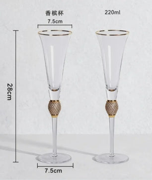 2pcs Light Luxury High-end Crystal Cup Red Wine Glass Set Tall Glass Party Wine Glass Glasses DrinkingGlasses for ChampagneFlute