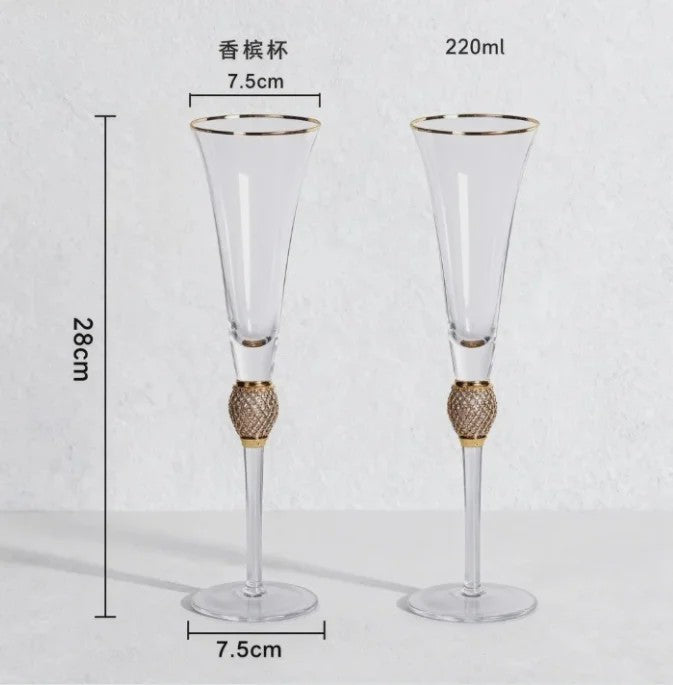 2pcs Light Luxury High-end Crystal Cup Red Wine Glass Set Tall Glass Party Wine Glass Glasses DrinkingGlasses for ChampagneFlute