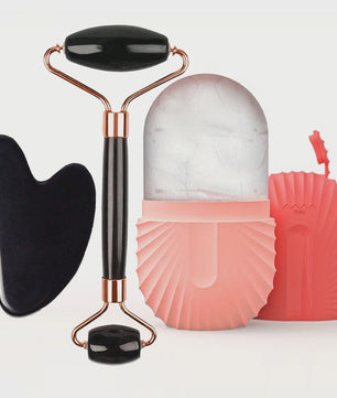 Gezichtsroller & IJsroller Set: Luxe Huidverzorging met Gua Sha Tool